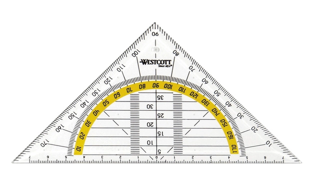 Een Geodriehoek Westcott 14cm transparant koop je bij VHK Kantoorartikelen