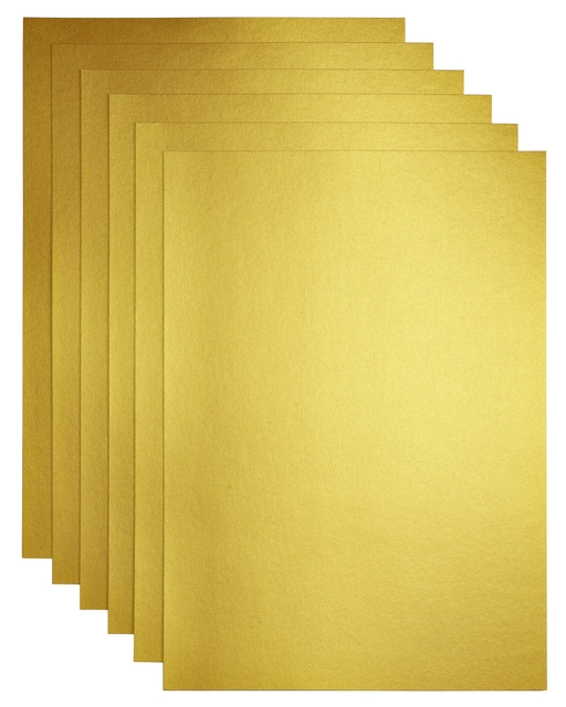 Een Kopieerpapier Papicolor A4 300gr 3 vel metallic goud koop je bij Hoekmankantoorartikelen.nl