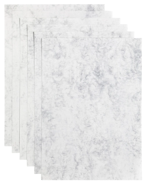 Een Kopieerpapier Papicolor A4 200gr 6 vel marble grijs koop je bij Hoekmankantoorartikelen.nl