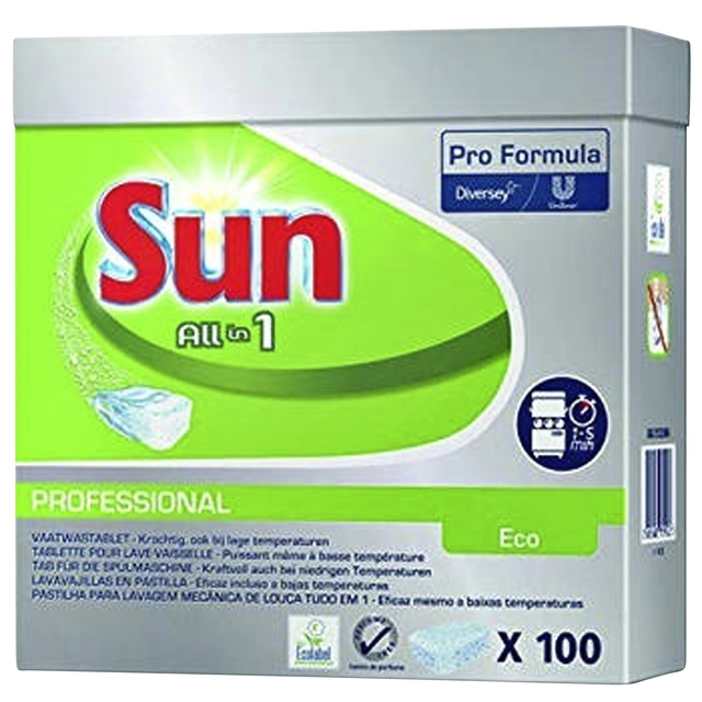 Een Vaatwastabletten Sun All-in-one Eco 100 stuks koop je bij VHK Kantoorartikelen