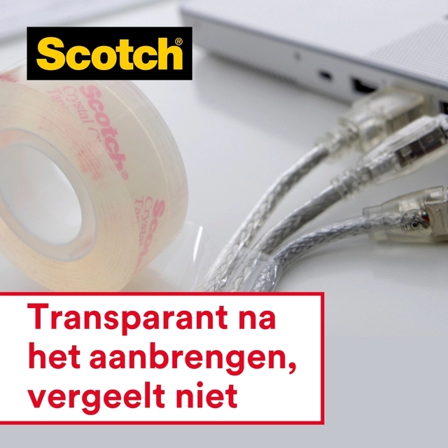 Een Plakband Scotch Crystal 600 19mmx25m transparant + handdispenser koop je bij Hoekmankantoorartikelen.nl