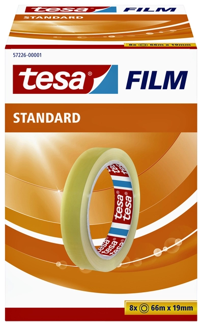 Een Plakband tesafilm® Standaard 66mx19mm transparant koop je bij Hoekmankantoorartikelen.nl