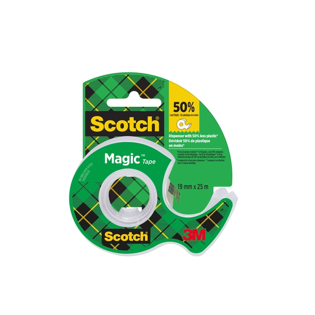 Een Plakband Scotch Magic 810 19mmx25m onzichtbaar + plakhandhouder koop je bij Hoekmankantoorartikelen.nl