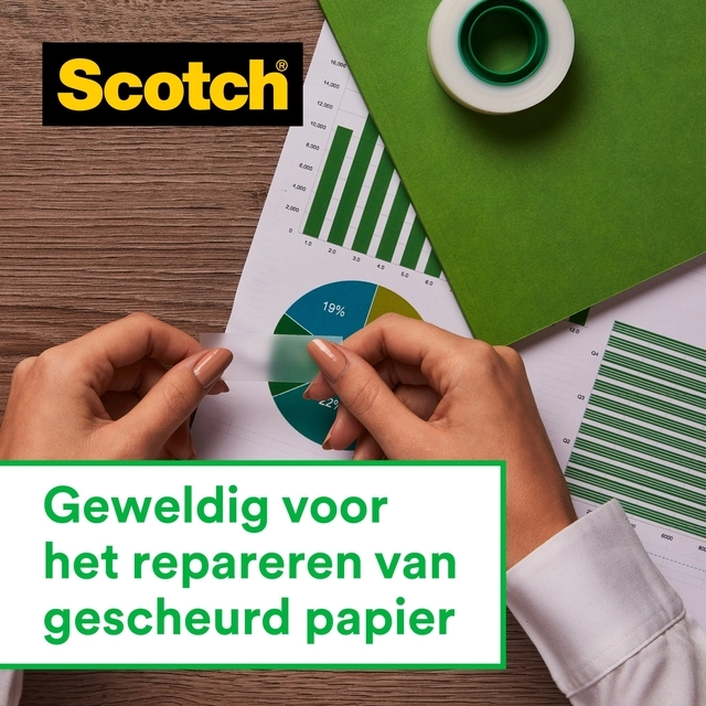 Een Plakband Scotch Magic 810 19mmx25m onzichtbaar + plakhandhouder koop je bij Hoekmankantoorartikelen.nl