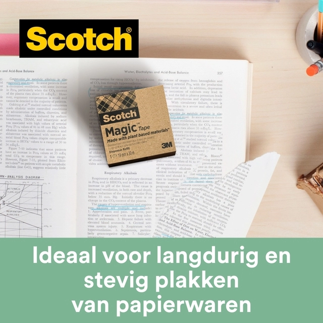 Een Plakbandhouder Scotch C38 recycled zwart + 3rol magic tape 900 19mmx33m koop je bij VHK Kantoorartikelen