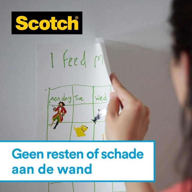 Een Plakband Scotch 19mmx16.5m Wall Safe + handdispenser koop je bij Hoekmankantoorartikelen.nl