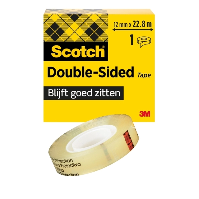 Een Plakband Scotch 665 12mmx22.8m dubbelzijdig koop je bij VHK Kantoorartikelen