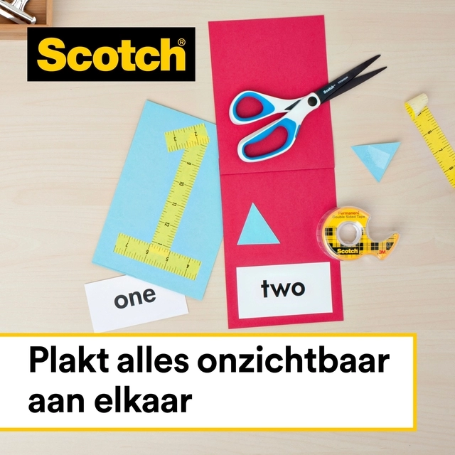 Een Plakband Scotch 665 12mmx22.8m dubbelzijdig koop je bij VHK Kantoorartikelen