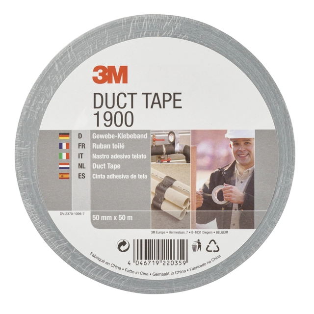 Een Duct tape 3M 1900 50mmx50m zilver koop je bij Hoekmankantoorartikelen.nl