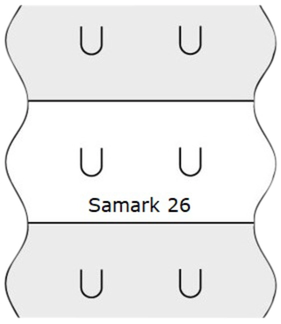 Een Prijsetiket 12x26mm Sato Samark afneembaar wit koop je bij VHK Kantoorartikelen