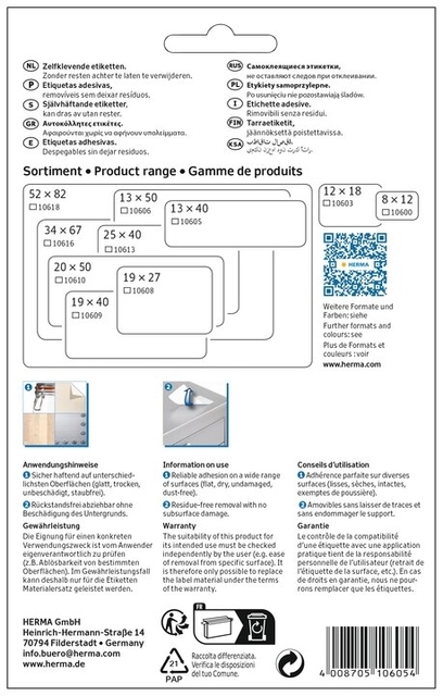 Een Etiket HERMA 10605 13x40mm verwijderbaar 672 etiketten koop je bij van den Heuvel Boek en Kantoor 