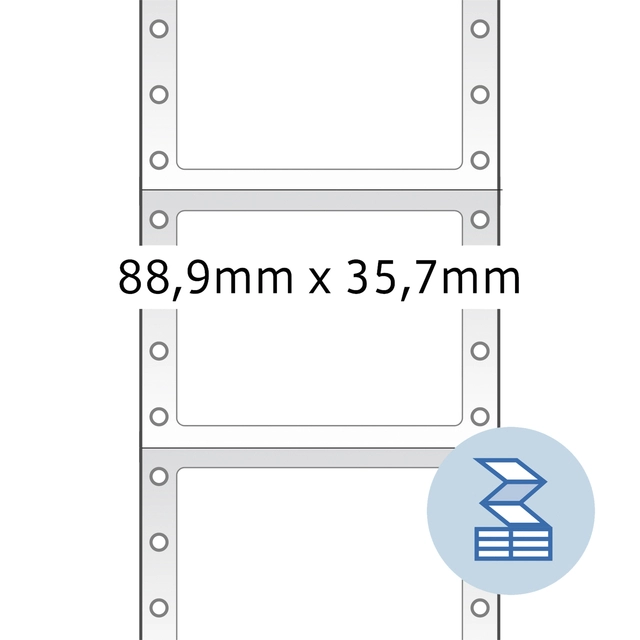 Een Etiket HERMA 8161 88.9x35.7mm 1-baans wit 2000stuks koop je bij VHK Kantoorartikelen