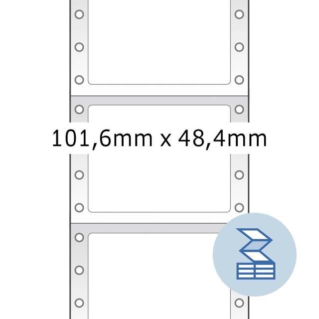 Een Etiket HERMA 8163 101.6x48.4mm 1-baans wit 2000stuks koop je bij VHK Kantoorartikelen