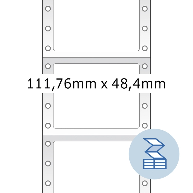 Een Etiket HERMA 8166 111.7x48.4mm 1-baans wit 2000stuks koop je bij VHK Kantoorartikelen