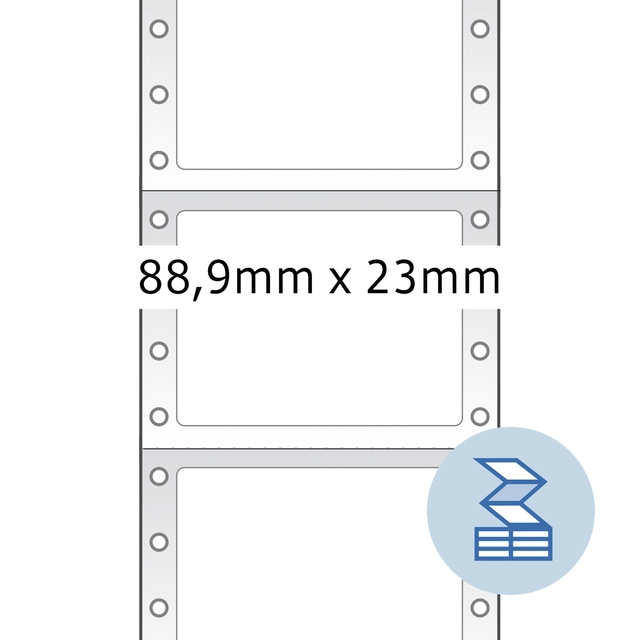 Een Etiket HERMA 8210 88.9x23Mm 1-baans wit 6000stuks koop je bij VHK Kantoorartikelen