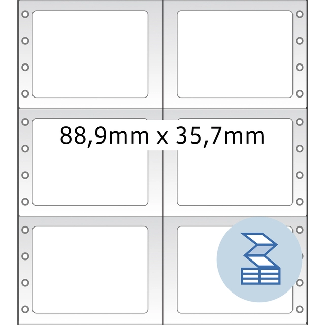 Een Etiket HERMA 8220 88.9x35.7mm 2-baans wit 8000stuks koop je bij VHK Kantoorartikelen