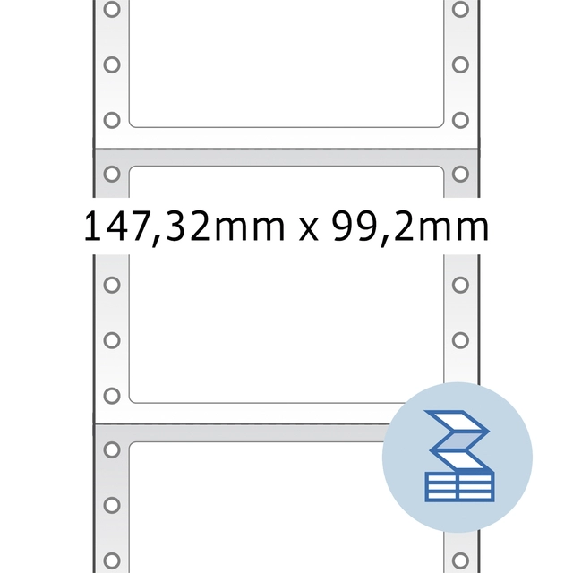 Een Etiket HERMA 8292 147.3x99.2mm 1-baans wit 3000stuks koop je bij VHK Kantoorartikelen