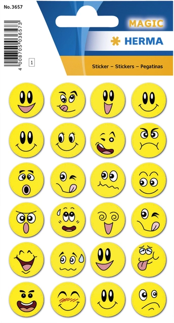 Een Etiket HERMA 3657 smiley met wiebeleffect koop je bij Hoekmankantoorartikelen.nl