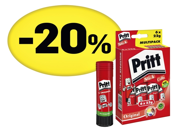 Een Lijmstift Pritt Stick Original 22gr promopack koop je bij Hoekmankantoorartikelen.nl