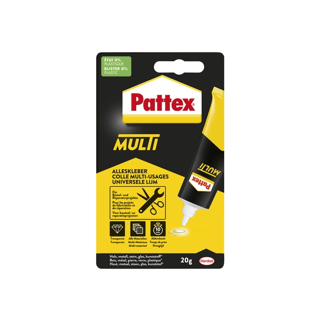 Een Alleslijm Pattex Multi tube 20 gram op blister koop je bij Hoekmankantoorartikelen.nl