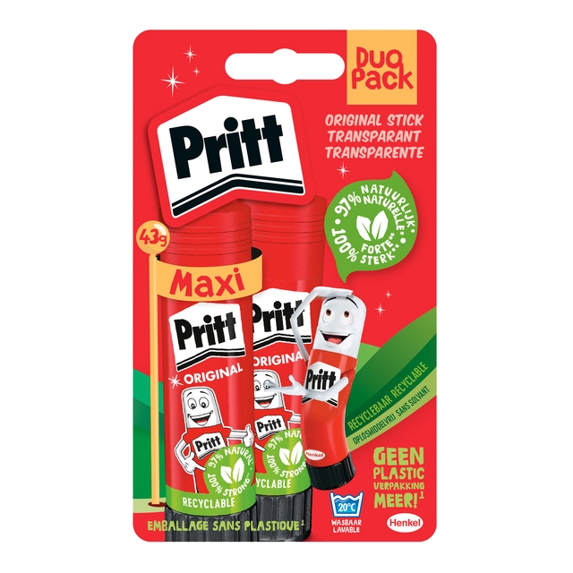 Een Lijmstift Pritt Stick Original 43gr blister koop je bij Hoekmankantoorartikelen.nl