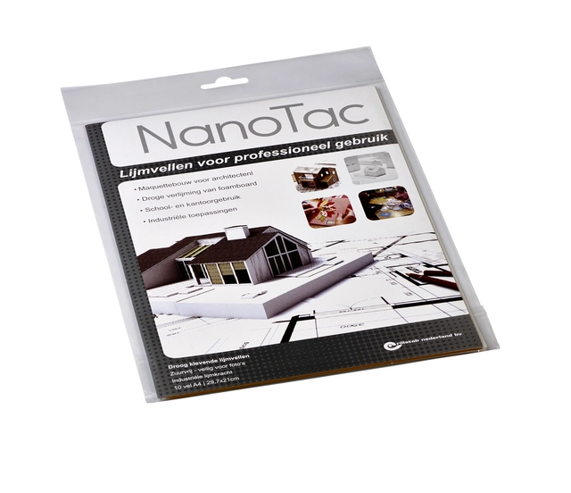 Een Lijmvel NanoTac professional A4 folie set à 10 vel koop je bij VHK Kantoorartikelen