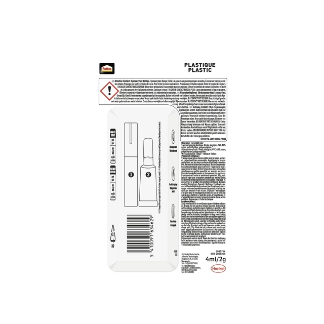 Secondelijm Pattex all plastic tube 2 gram op blister