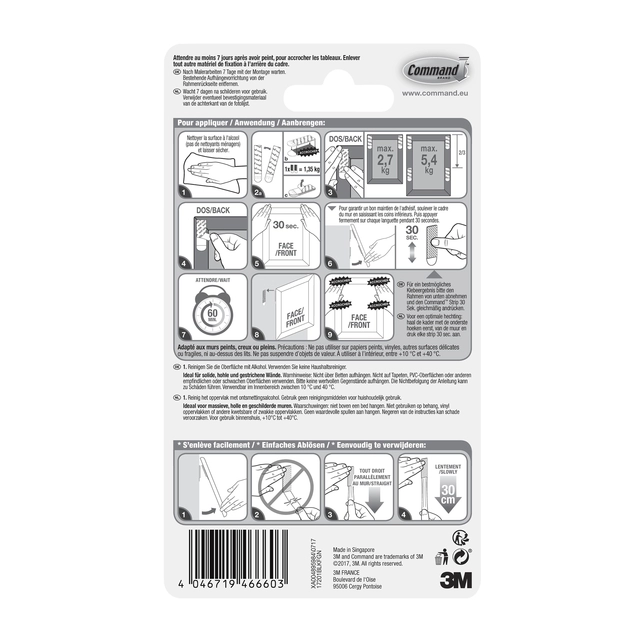 Een Bevestigingsstrip Command middelgroot klik vast 5,4kg zwart koop je bij Hoekmankantoorartikelen.nl