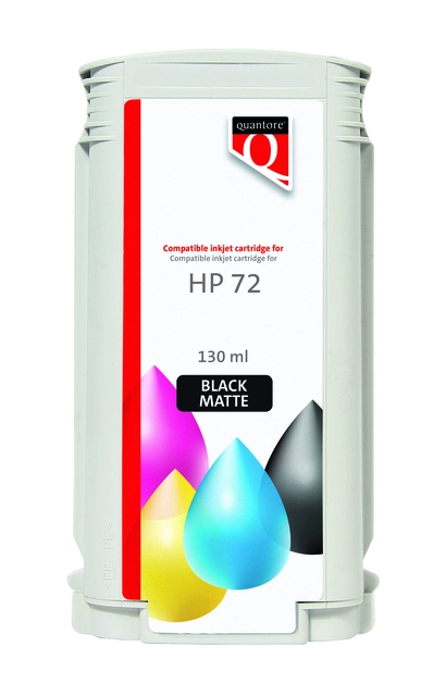 Een Inktcartridge Quantore alternatief tbv HP 72 C9403A mat zwart koop je bij VHK Kantoorartikelen