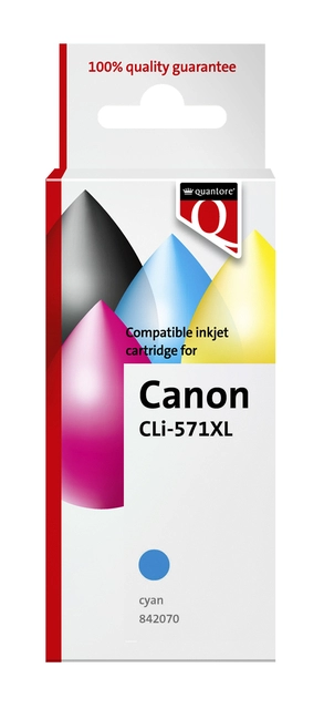 Een Inktcartridge Quantore alternatief tbv Canon CLI-571XL blauw koop je bij VHK Kantoorartikelen