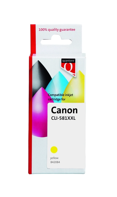 Een Inktcartridge Quantore alternatief tbv Canon CLI-581XXL geel koop je bij VHK Kantoorartikelen