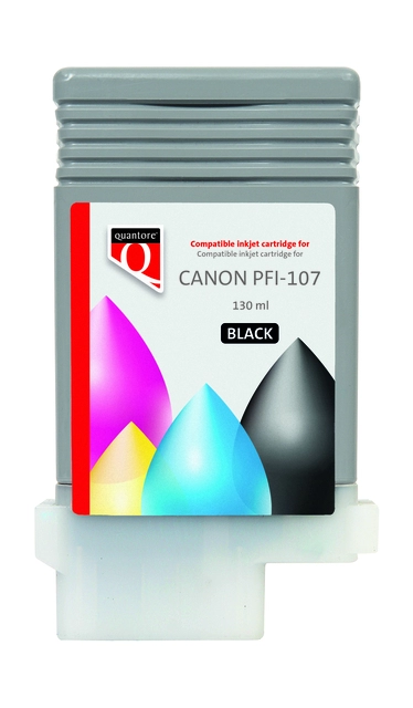 Een Inktcartridge Quantore alternatief tbv Canon PFI-107 zwart koop je bij VHK Kantoorartikelen