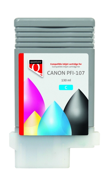 Een Inktcartridge Quantore alternatief tbv Canon PFI-107 blauw koop je bij Hoekmankantoorartikelen.nl