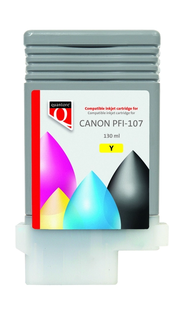 Een Inktcartridge Quantore alternatief tbv Canon PFI-107 geel koop je bij Hoekmankantoorartikelen.nl