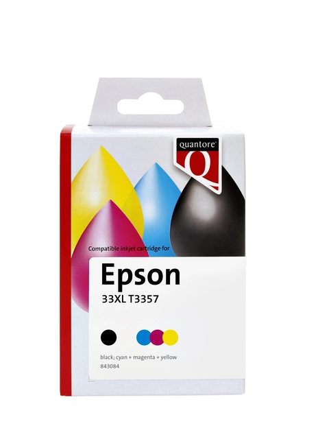 Een Inktcartridge Quantore alternatief tbv Epson T3357 zwart + 3 kleuren koop je bij VHK Kantoorartikelen