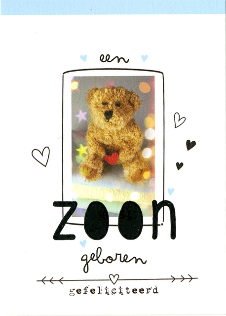 Een Wenskaart Paperclip navulset geboorte zoon 6 kaarten koop je bij VHK Kantoorartikelen