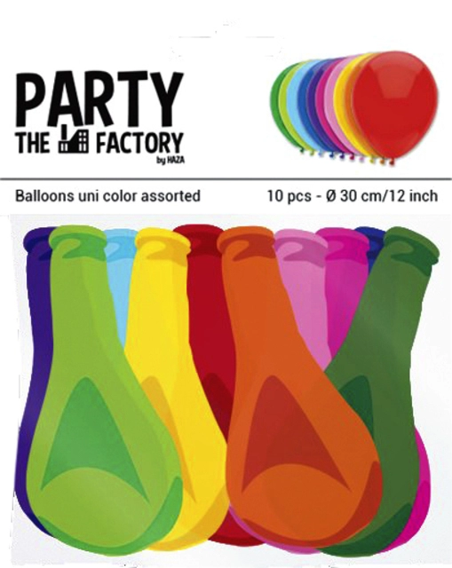 Een Ballon Haza uni 30cm 10 stuks assorti koop je bij Supply Mij