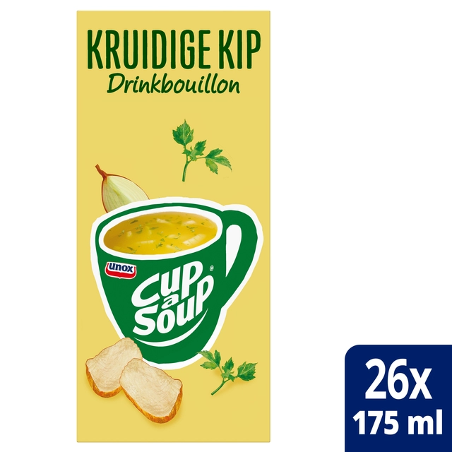 Een Cup-a-Soup Unox heldere bouillon kruidige kip 26x175ml koop je bij Hoekmankantoorartikelen.nl