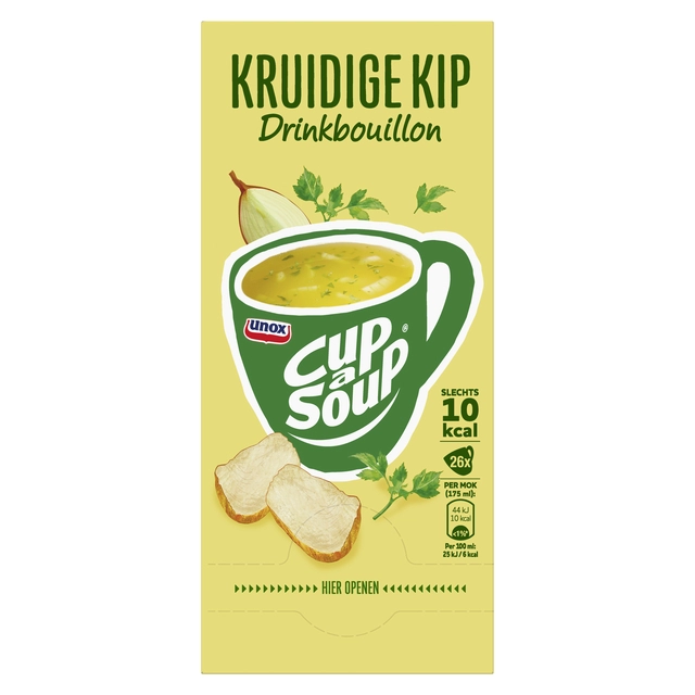 Een Cup-a-Soup Unox heldere bouillon kruidige kip 26x175ml koop je bij Hoekmankantoorartikelen.nl