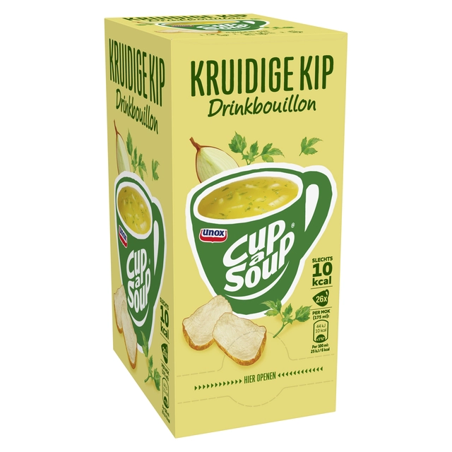 Een Cup-a-Soup Unox heldere bouillon kruidige kip 26x175ml koop je bij Hoekmankantoorartikelen.nl