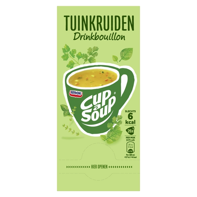 Een Cup-a-Soup Unox heldere bouillon tuinkruiden 26x175ml koop je bij Hoekmankantoorartikelen.nl