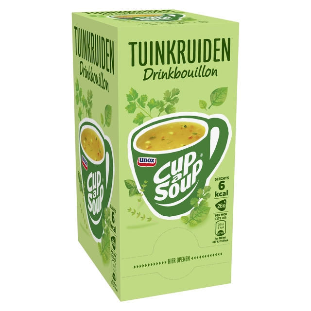 Een Cup-a-Soup Unox heldere bouillon tuinkruiden 26x175ml koop je bij Hoekmankantoorartikelen.nl