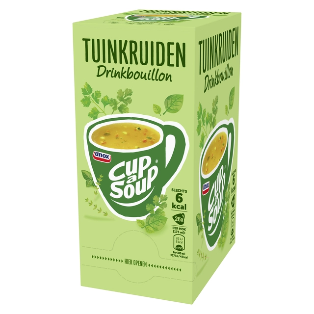 Een Cup-a-Soup Unox heldere bouillon tuinkruiden 26x175ml koop je bij Hoekmankantoorartikelen.nl