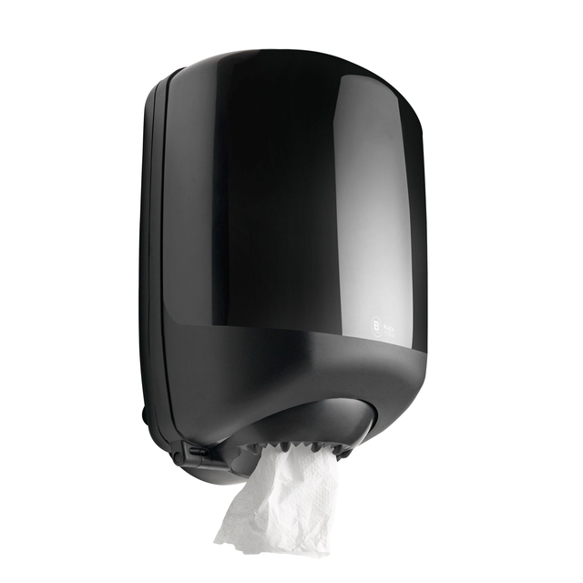 Een Poetspapierdispenser BlackSatino CF40 centerfeed zwart 332470 koop je bij VHK Kantoorartikelen