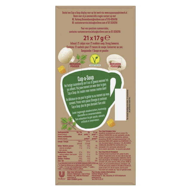 Een Cup-a-Soup Unox champignon crème 21x175ml koop je bij Hoekmankantoorartikelen.nl