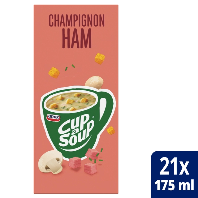 Een Cup-a-Soup Unox champignon ham 21x175ml koop je bij Hoekmankantoorartikelen.nl