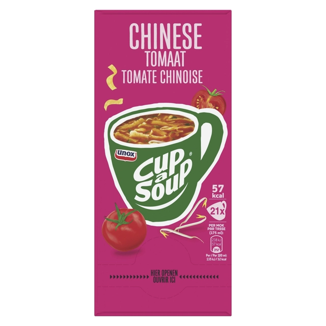 Een Cup-a-Soup Unox Chinese tomaten 21x175ml koop je bij Hoekmankantoorartikelen.nl