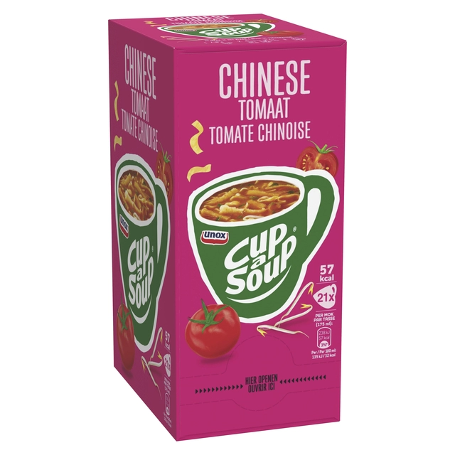 Een Cup-a-Soup Unox Chinese tomaten 21x175ml koop je bij Hoekmankantoorartikelen.nl