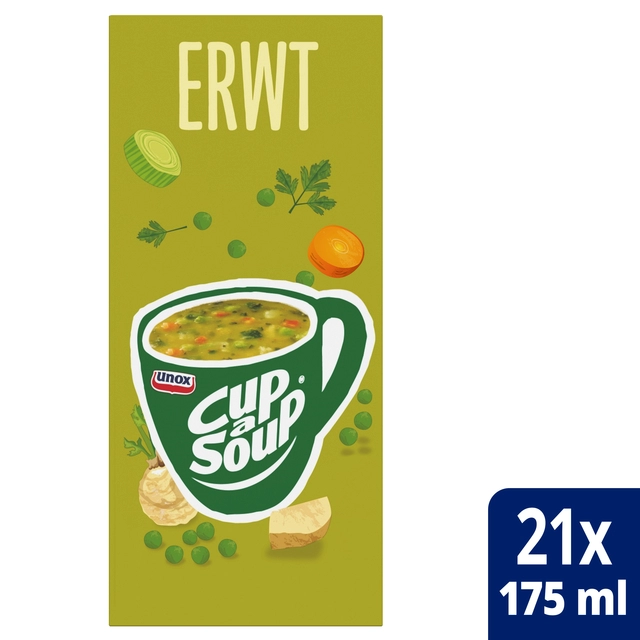 Een Cup-a-Soup Unox erwtensoep 21x175ml koop je bij Hoekmankantoorartikelen.nl