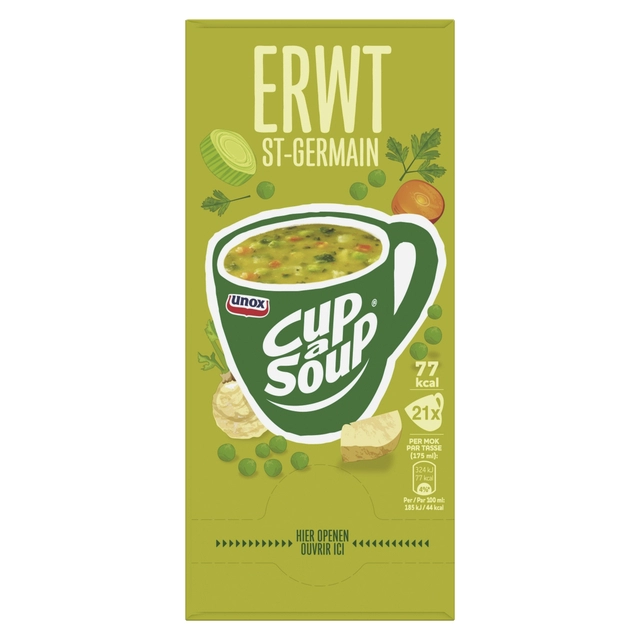 Een Cup-a-Soup Unox erwtensoep 21x175ml koop je bij Hoekmankantoorartikelen.nl